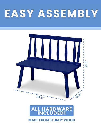Delta Children Windsor Bench, Navy - LeafyLoom
