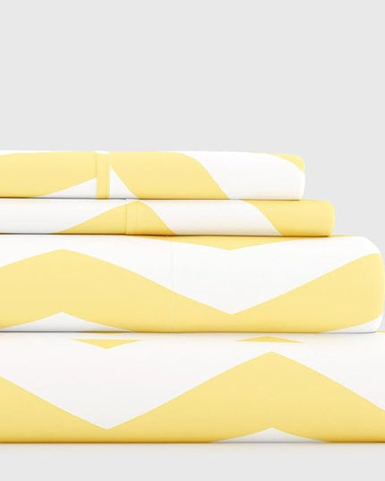 Linen Market 4 Piece Full Bedding Sheet Set (Yellow Arrow) - Sleep Better Than Ever with These Ultra-Soft & Cooling Bed Sheets for Your Full Size Bed - Deep Pocket Fits 16" Mattress - LeafyLoom