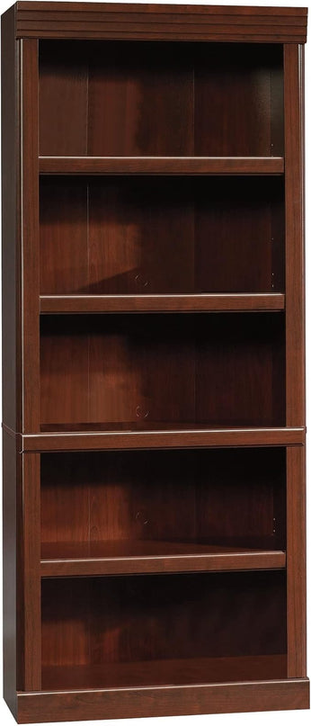 Sauder Heritage Hill Library/Book shelf, L: 29.80" x W: 12.99" x H: 71.26", Classic Cherry finish - LeafyLoom