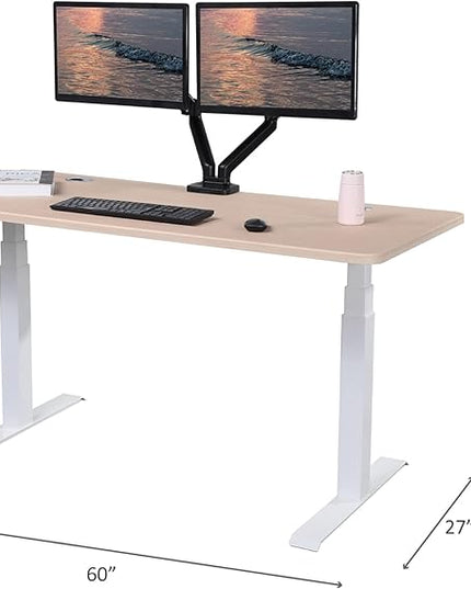 ApexDesk K Series 60" x 27" Electric Height Adjustable Standing Desk with LED Memory Controller (Light Oak) - LeafyLoom