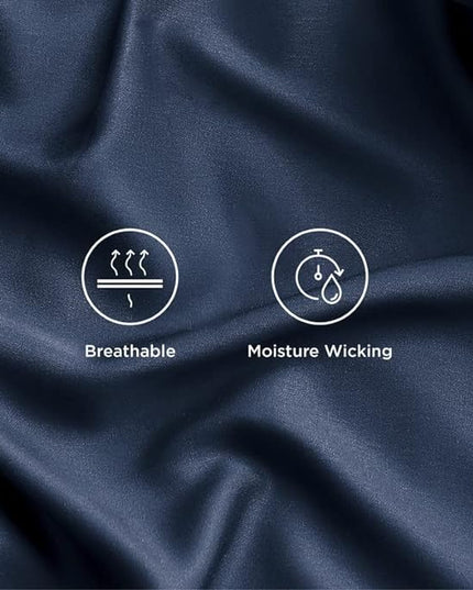 Bedsure King Size Sheet Set, Cooling Sheets King, Rayon Derived from Bamboo, Deep Pocket Up to 16", Breathable & Soft Bed Sheets, Hotel Luxury Silky Bedding Sheets & Pillowcases, Navy - LeafyLoom