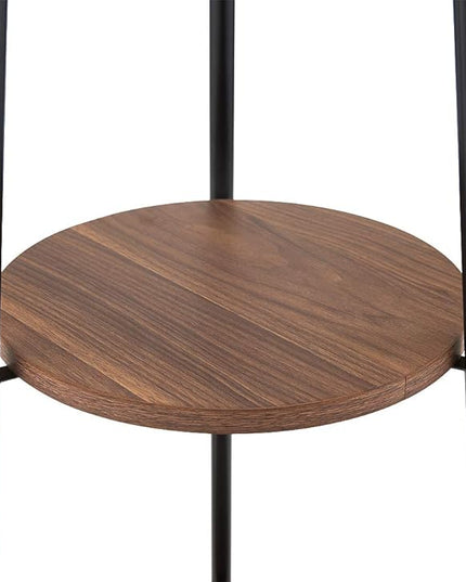 Floor Lamp, Standing Reading Light with Shelves and Fabric Shade, Modern Tall Pole Lamp, Accent Furniture Décor Lighting for Living Room, Bedrooms Black - LeafyLoom