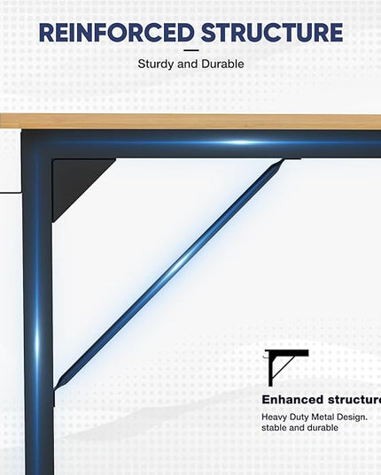 STATESVILLE 32 inch Small Computer Desk Writing Study Work Office Table Modern Simple with Storage Bag and Hook for Home Bedroom, Natural - LeafyLoom