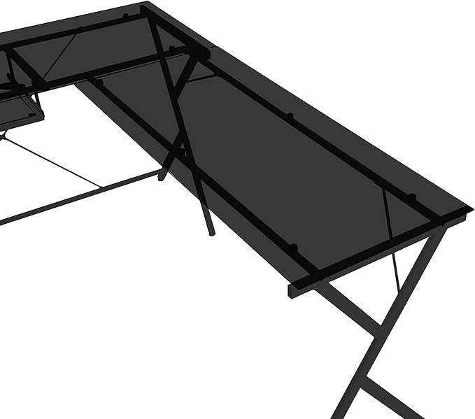 NicBex Kimberly-DW-00020-LWJ Home Office Desks, 62"x47"x28", Black - LeafyLoom