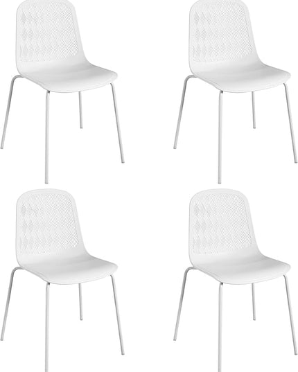 Modern Chairs with Metal Legs for Living, Bedroom, Kitchen, Dining, Lounge Waiting Room, Restaurants, Cafes, Set of 4 - LeafyLoom