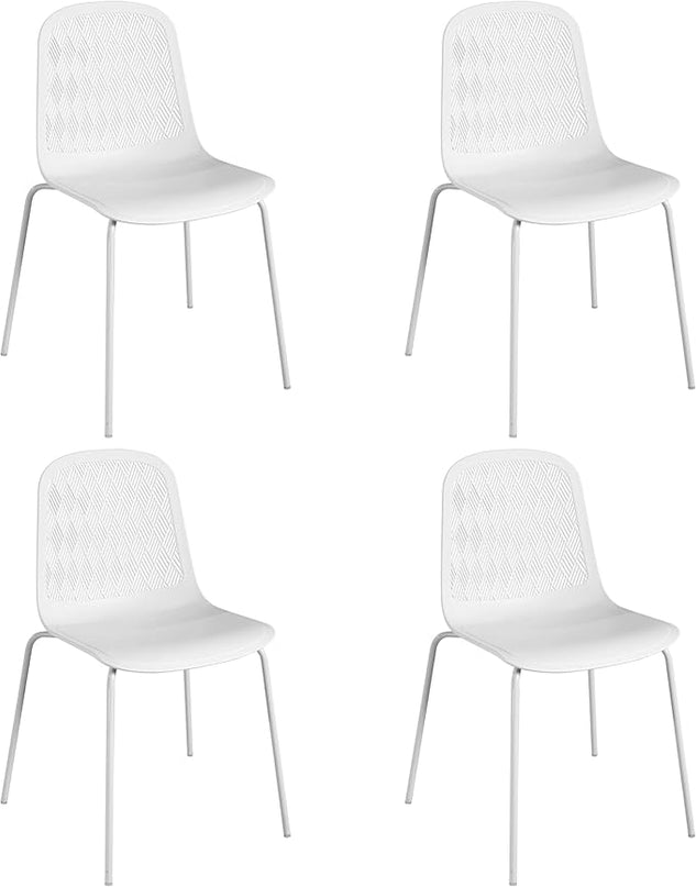 Modern Chairs with Metal Legs for Living, Bedroom, Kitchen, Dining, Lounge Waiting Room, Restaurants, Cafes, Set of 4 - LeafyLoom