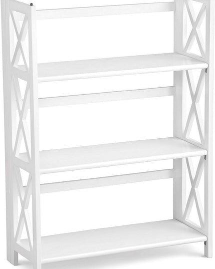 Casual Home Montego 3-Shelf White fold bookcase, 27.5" Wide - LeafyLoom