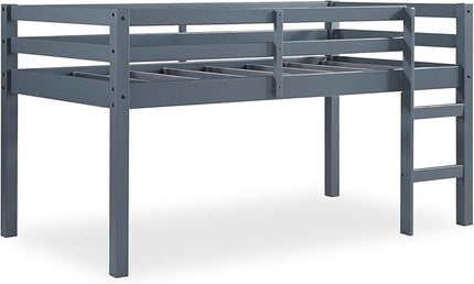 DHP Milton Junior Twin Loft Bed, Grey - LeafyLoom