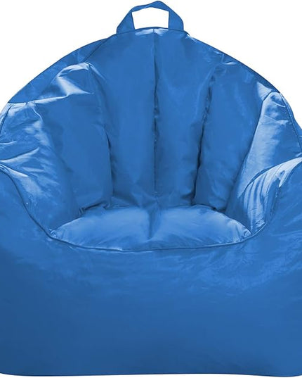 Posh Creations Structured Comfy Bean Bag Chair for Gaming, Reading, and Watching TV, Malibu Lounge, Soft Nylon-Royal Blue - LeafyLoom