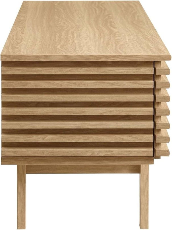 Modway Render Mid-Century Modern Low Profile 46 Inch TV Stand in Oak, 46" - LeafyLoom