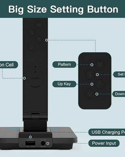 LED Desk Lamp with Wireless Charger, USB Charging Port, Sliding Dimmable Auto Timer Table Lamp with Night Light, Desk Lights with Clock for Study Reading Home Office - LeafyLoom