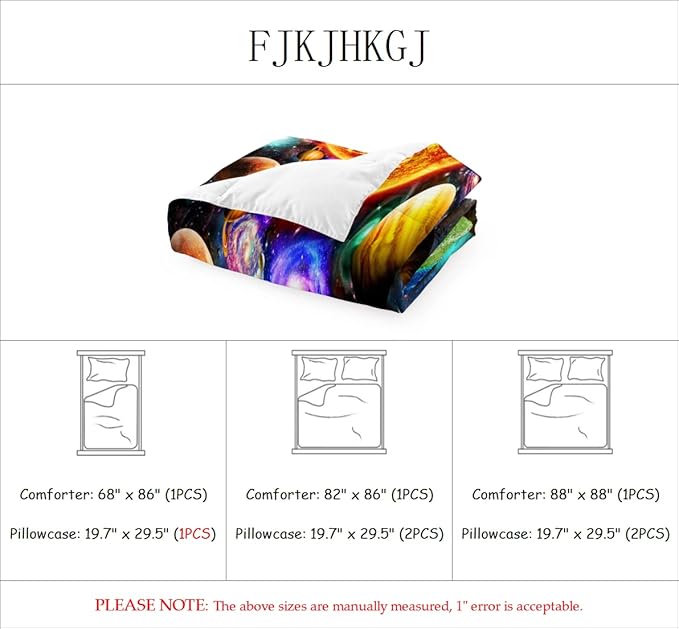 Space Comforter Set Queen Size Planet Universe Bedding Set Queen Solar System Galaxy Bed Comforter Sets Outer Space Home Decor for Boys Bedroom Earth Quilt Set with 1 Comforter 2 Pillowcases - LeafyLoom