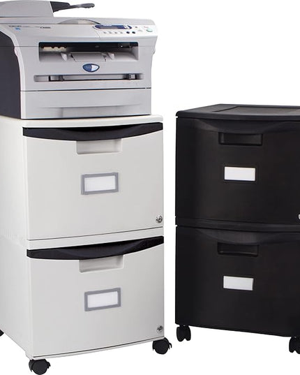 Storex 61311A01C File Cabinet, 1-Pack, Gray/Black - LeafyLoom