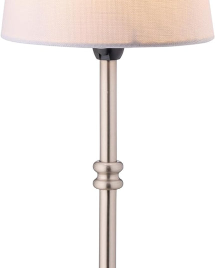 O’Bright Seraph - Cordless LED Table Lamp with Dimmer, Built-in Rechargeable Battery, 3-Level Brightness, Patio Table Lamp, Bedside Night Lamp, Ambient Light for Restaurant, Brushed Nickel - LeafyLoom