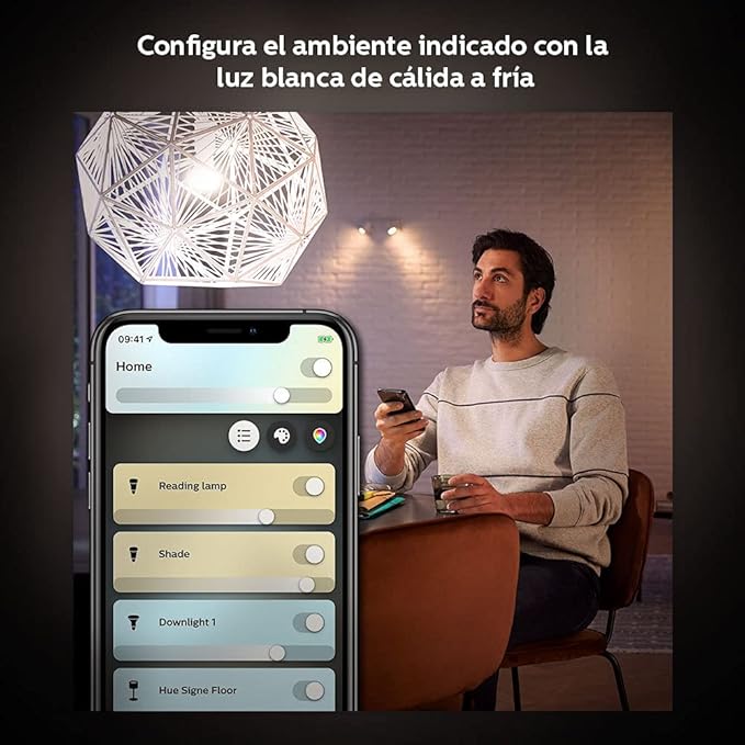 Philips Hue 2-Pack White Ambiance BR30 60W Equivalent Dimmable LED Smart Flood Light (Works with Alexa Apple and Google Assistant) (466508) Philips
