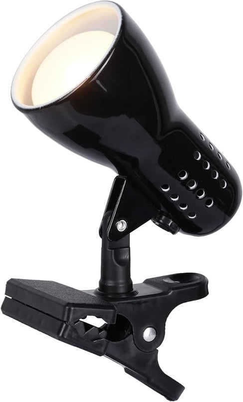 Catalina Lighting 24290-000 Adjustable LED Mini Clip Reading Lamp, Multipurpose Clip Lamp for Office, Dorm, or Bedroom, Smart Home Compatible, LED Bulb Included, 5", Black - LeafyLoom