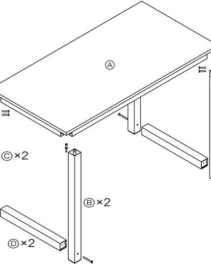 Modern Computer Desk 63" Large Workstation Office Desk Computer Table Study Writing Desk for Office Home, with Leg Bars,Industrial Style, Sandalwood Board Black Leg - LeafyLoom