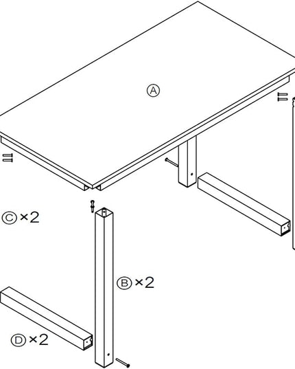 Computer Desk 47" PC Laptop Study Table Office Desk Workstation for Home Office,with Leg Bars,Modern Industrial Style,Oak Board Black Leg - LeafyLoom