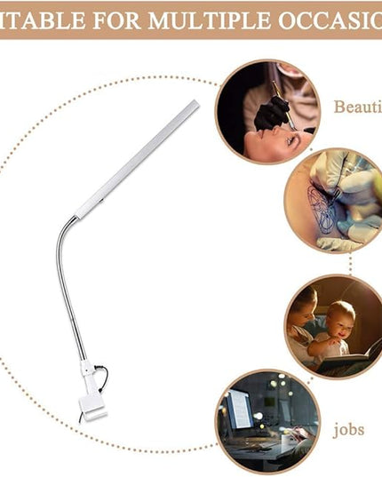 FILFEEL Tattoo Light, Ultra-Slim LED Desk 360 Degree Rotation Metal Arm Eye-Caring Office Lamp Makeup(US Plug) - LeafyLoom