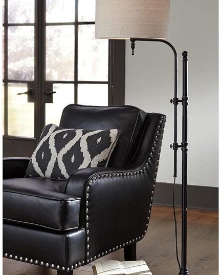Signature Design by Ashley Anemoon Casual 64.63" Metal Floor Lamp with Adjustable Arm, Black - LeafyLoom