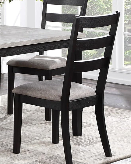 NicBex Small Dining Table Set for 4 Dining Room Set 5pc Dining Set Kitchen Dinette Wooden Top Table and Chairs Upholstered Cushions Seats Ladder Back Chair Dining Room, Black - LeafyLoom