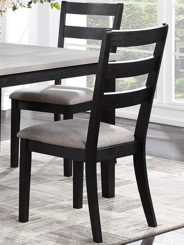 NicBex Small Dining Table Set for 4 Dining Room Set 5pc Dining Set Kitchen Dinette Wooden Top Table and Chairs Upholstered Cushions Seats Ladder Back Chair Dining Room, Black - LeafyLoom