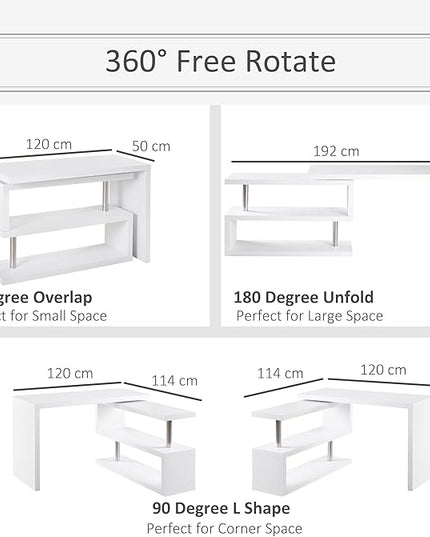 NicBex Kimberly-DW-00212-LWJ Home Office Desks, 47.25"x45"x30", White - LeafyLoom