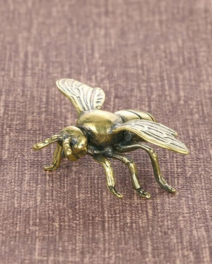 Vintage Solid Brass Bee Figurine - Adorable Desk Decor for Collectors - Perfect Home or Office Accent(Bee) - LeafyLoom