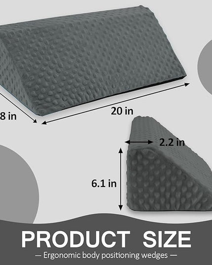 Wedge Pillow for Side Sleeping, Body Positioning Foam Wedge Pillow, Side Wedge Pillow for Sleeping Non-Slip Back Positioning Pillow for Bed Sore Wedge (Dark Gray) - LeafyLoom
