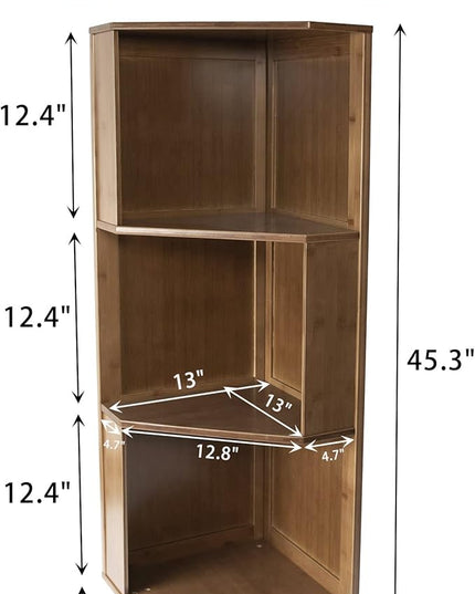 3-Shelf Corner Bookcase Industrial Corner Bookshelf A-Shaped Display Corner Storage Tall Bookshelf Multifunctional Storage Display Stand Shelf for Home Office Living Room Decoration… - LeafyLoom