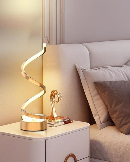 ELINKUME LED Table Bedside Lamps with Touch 12W,Stepless Dimming Home Desk Lamp with 3 Color(3000K/4500K/6000K),Gold Reading Night Light for Bedroom,Living Room,Study,Office,Kids Room,Meeting Room - LeafyLoom
