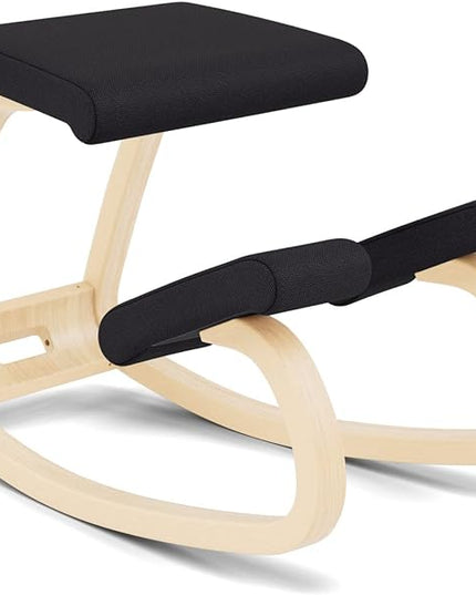 Varier Variable Balans, Original Kneeling Chair, Ergonomic Office Chair, 10-year Limited Warranty, Designed by Peter Opsvik Black/Natur - LeafyLoom