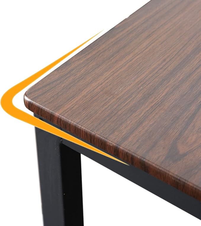 SDHYL Dining Table Set for 4, with Two Chairs and One Bench/4 Piece Set, Wooden Table Top with Metal Legs for Breakfast in Living Room, Kitchen Room, Dining Room, Restaurant, Bistro - LeafyLoom