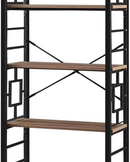 HOMISSUE Tall Bookshelf, Industrial 7-Tier Bookshelf with Unique Design, Open Bookshelves and Bookcases, Freestanding Book Shelf Bookcase for Living Room, Home Office and Bedroom, Rustic Brown - LeafyLoom