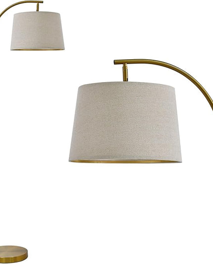 62.5" Gold Floor Lamp for Living Room with Foot Switch Standing Lamp Tall Industrial Reading for Bedroom Office - LeafyLoom