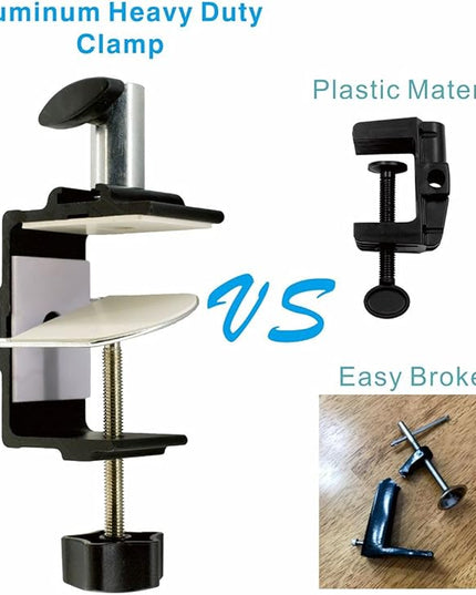 Heavy Duty Replacement Clamp for 1/2” Base Magnifying Lamp，Desk Lamp，Magnify Lamp，Swing Arm Lamp，Mic Microphone Suspension Boom Scissor Mount(Black) - LeafyLoom
