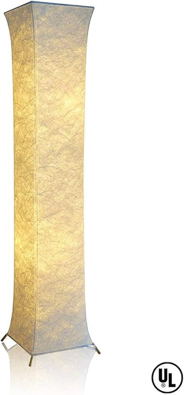 LEONC Design 52'' LED Floor Lamp & 2 Light Bulbs，Contemporary Roman Columns Standing Floor Lamps for Living Room Bedroom Warm Atmosphere(Tyvek Dupont 10 x 10 x 52 inch) - LeafyLoom