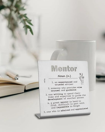 Afterprints Mentor Gifts for Women Men Thank You Gifts For Mentor Leaving Going Away Retirement Appreciation Boss, Coworker, Teacher, Counselor, Coach Office Desk Decor XLK04 - LeafyLoom