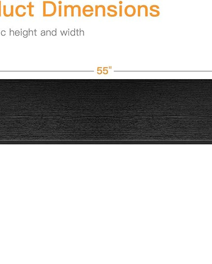 Coleshome 55 Inch Computer Desk, Modern Simple Style Desk for Home Office, Study Student Writing Desk, Black - LeafyLoom