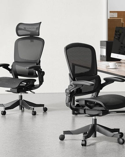 HINOMI H1 Classic V3 Ergonomic Office Chair with Lumbar Support - Comfy Computer Chair with Mesh, Home Office Desk Chair with Adjustable Arms, Comfortable Office Chair Back Support (without Headrest) - LeafyLoom