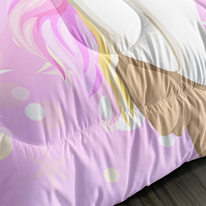 CVHOUSE Rainbow Unicorn Bedding Full Size,Rainbow Unicorn Bedding Set for Girls Kids Teens,Rainbow Unicorn Comforter Set Unicorn Duvet Set Unicorn Quilt Set Girls Room Decor 3 Pieces - LeafyLoom