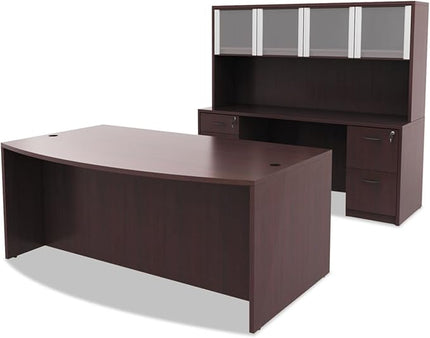 Alera ALEVA542822ES 15.63 in. x 20.5 in. x 28.5 in. Valencia Series 2-Drawer Full File Pedestal - Espresso - LeafyLoom