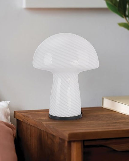 Mushroom lamp, Murano style retro design,Glass desk lamp with RGB 16 Color gradient dimmable LED bulbs, bedroom bedside bedside lamp, perfect home decoration.(LED Bulb Included) - LeafyLoom