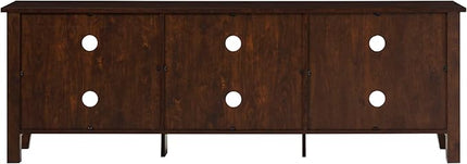 Walker Edison Wren Classic Brown TV Media Console Entertainment Center for 80 Inch Television with Storage Cubby, 70 Inch - LeafyLoom