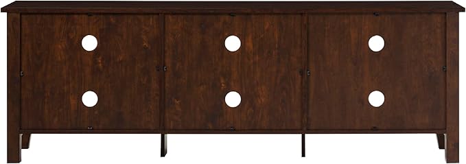 Walker Edison Wren Classic Brown TV Media Console Entertainment Center for 80 Inch Television with Storage Cubby, 70 Inch - LeafyLoom