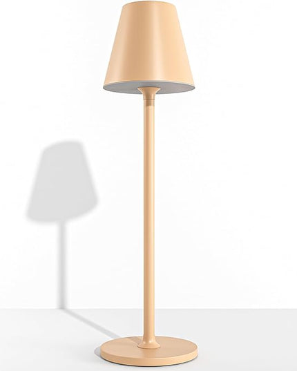 Modern LED CordlessTable Lamp,4000mAh Rechargeable Battery Desk lamp,3 Level Brightness Night Light, Minimalist Design, for Couple Dinner/Coffee Table/Restaurant/Bedroom (Light Pink) - LeafyLoom