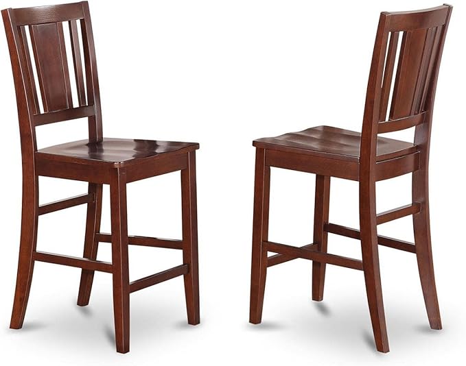 East West Furniture BUCK3-MAH-W Buckland 3 Piece Counter Height Set Contains a Rectangle Kitchen Table and 2 Dining Room Chairs, 30x48 Inch - LeafyLoom