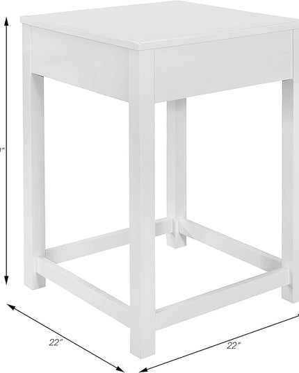 Lexicon Ozias Square Home Office Corner Unit Table, 22" x 22", White - LeafyLoom