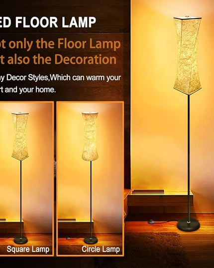 WORLD WIN Floor Lamp for Living Room, Tall Floor Lamp Standing Lamps for Bedrooms, Stepless Dimmable Modern Floor Lamp for Office Kids Room - LeafyLoom