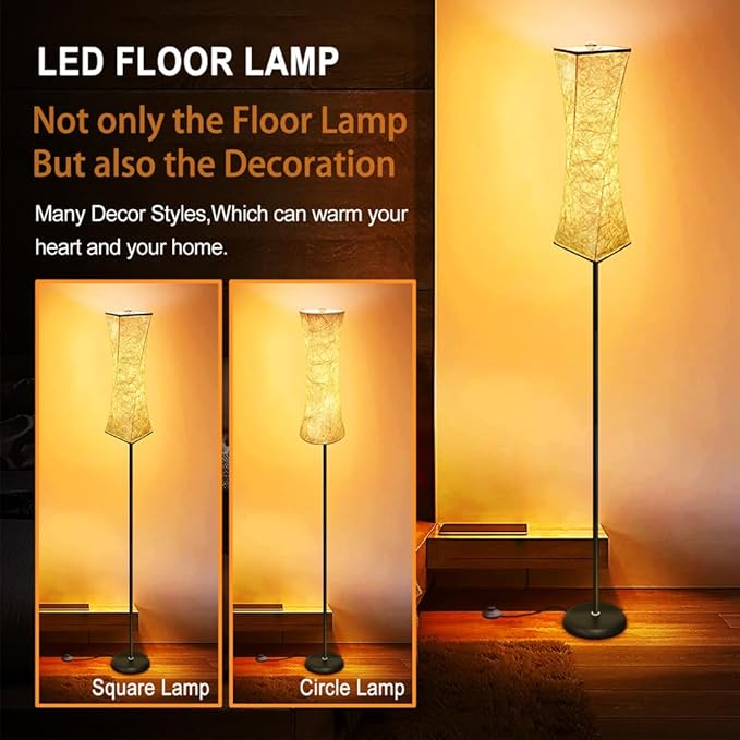 WORLD WIN Floor Lamp for Living Room, Tall Floor Lamp Standing Lamps for Bedrooms, Stepless Dimmable Modern Floor Lamp for Office Kids Room - LeafyLoom